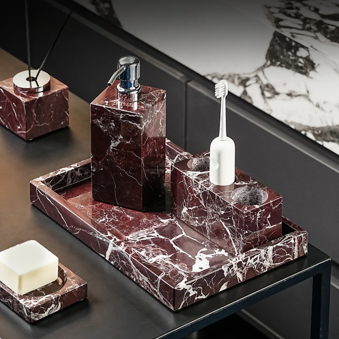 Luxury Natural Marble Rosa Lev - Home Center Bathroom Accessories ulasan dan harga