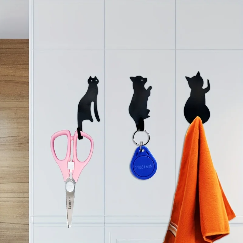 HelloYoung 3pcs/Set Cute Cat D - Robe Hook Adhesive ulasan dan harga
