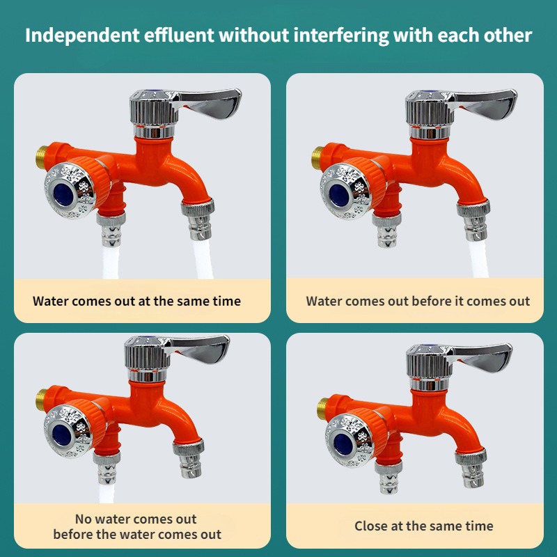 Faucet Double Outlet Dual Cont - Home Bathroom Fittings ulasan dan harga