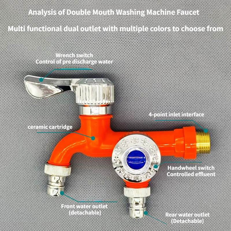 Faucet Double Outlet Dual Cont - Home Bathroom Fittings ulasan dan harga