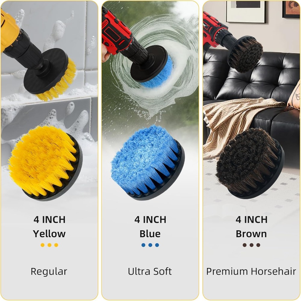 9 Pcs Drill Brush Attachments  - Home Bathroom Cleaning Kit ulasan dan harga