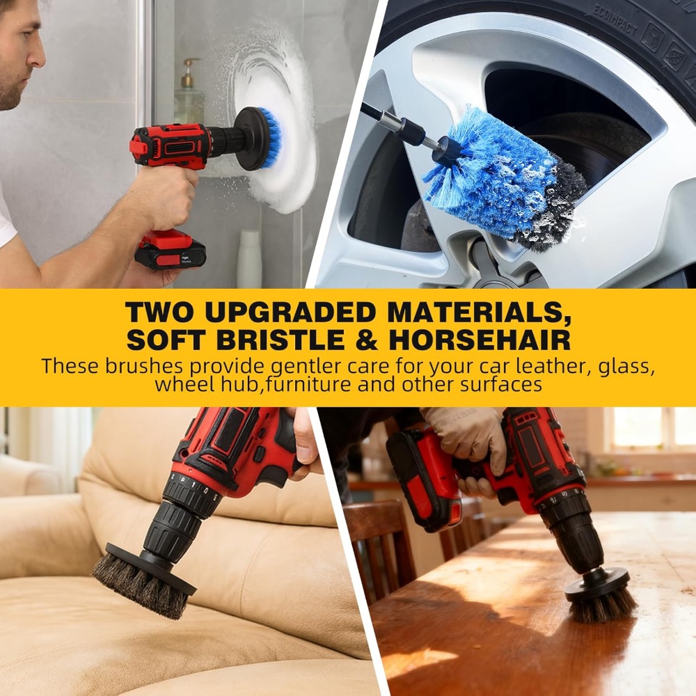 9 Pcs Drill Brush Attachments  - Home Bathroom Cleaning Kit ulasan dan harga