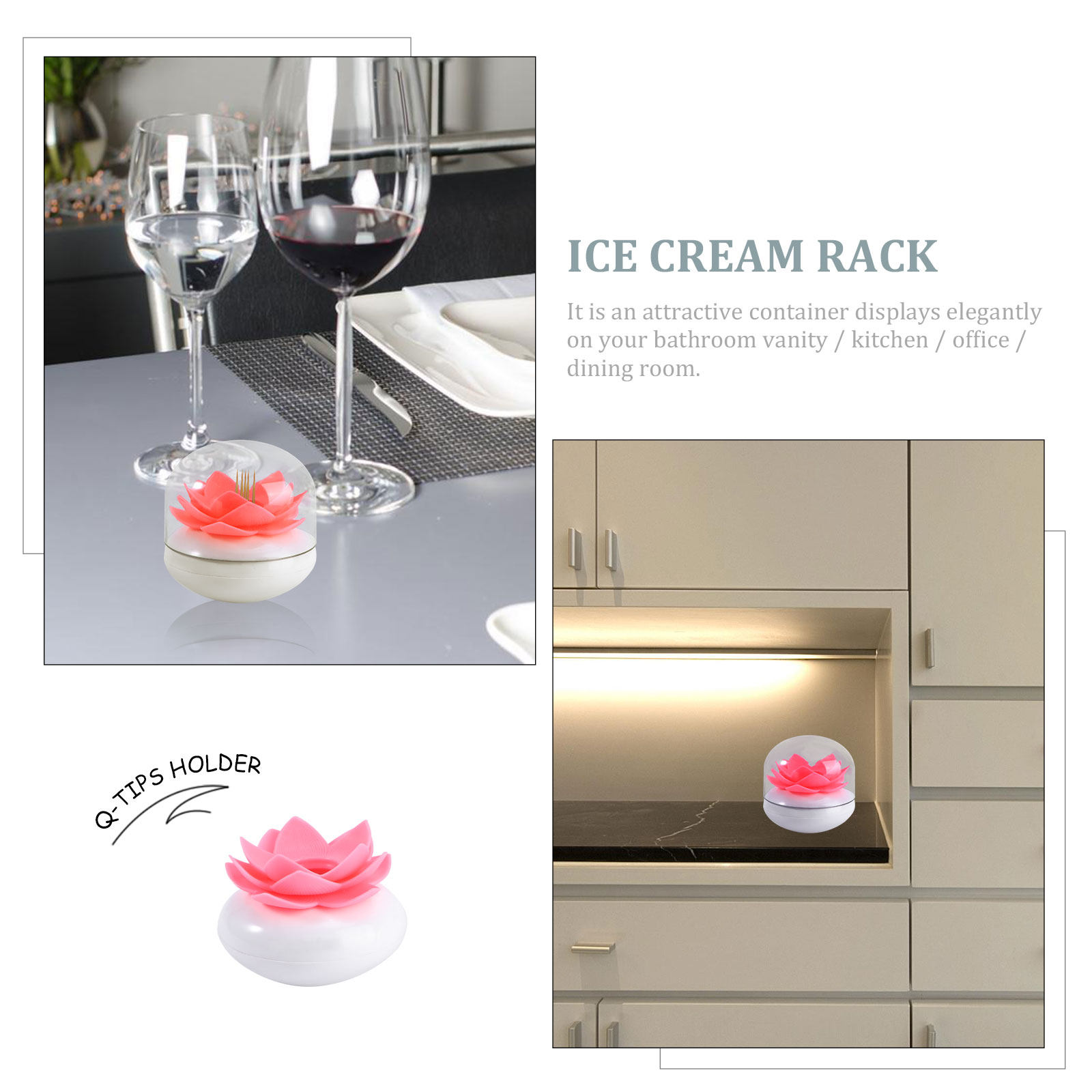 Cotton Swab Holder Lotus Shape - Home Essentials Bathroom Organizer ulasan dan harga