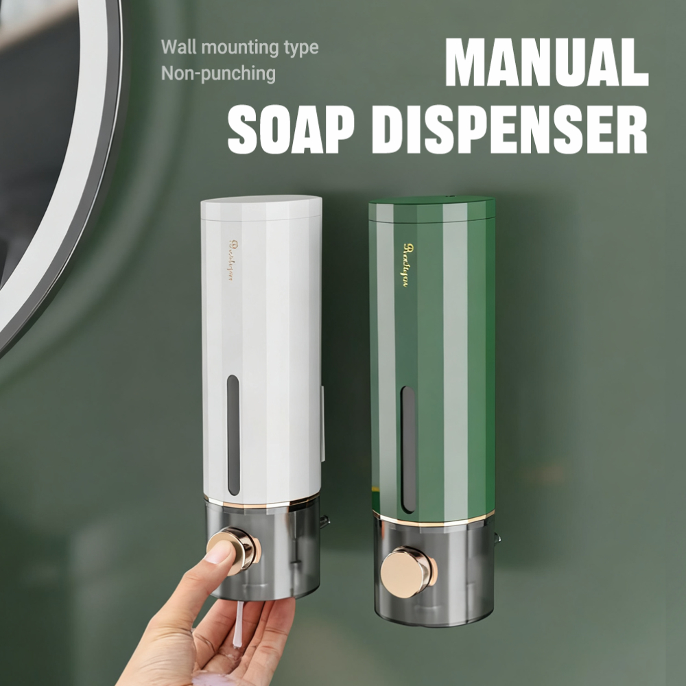 No-Drilling Wall Mount Soap Di - Home Bathroom Wall Soap Dispenser ulasan dan harga