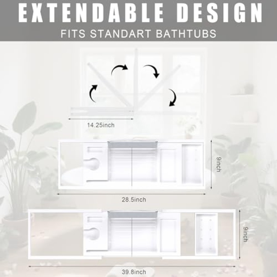 Foldable Bathtub Caddy Tray fo - Home Bathroom Tub ulasan dan harga