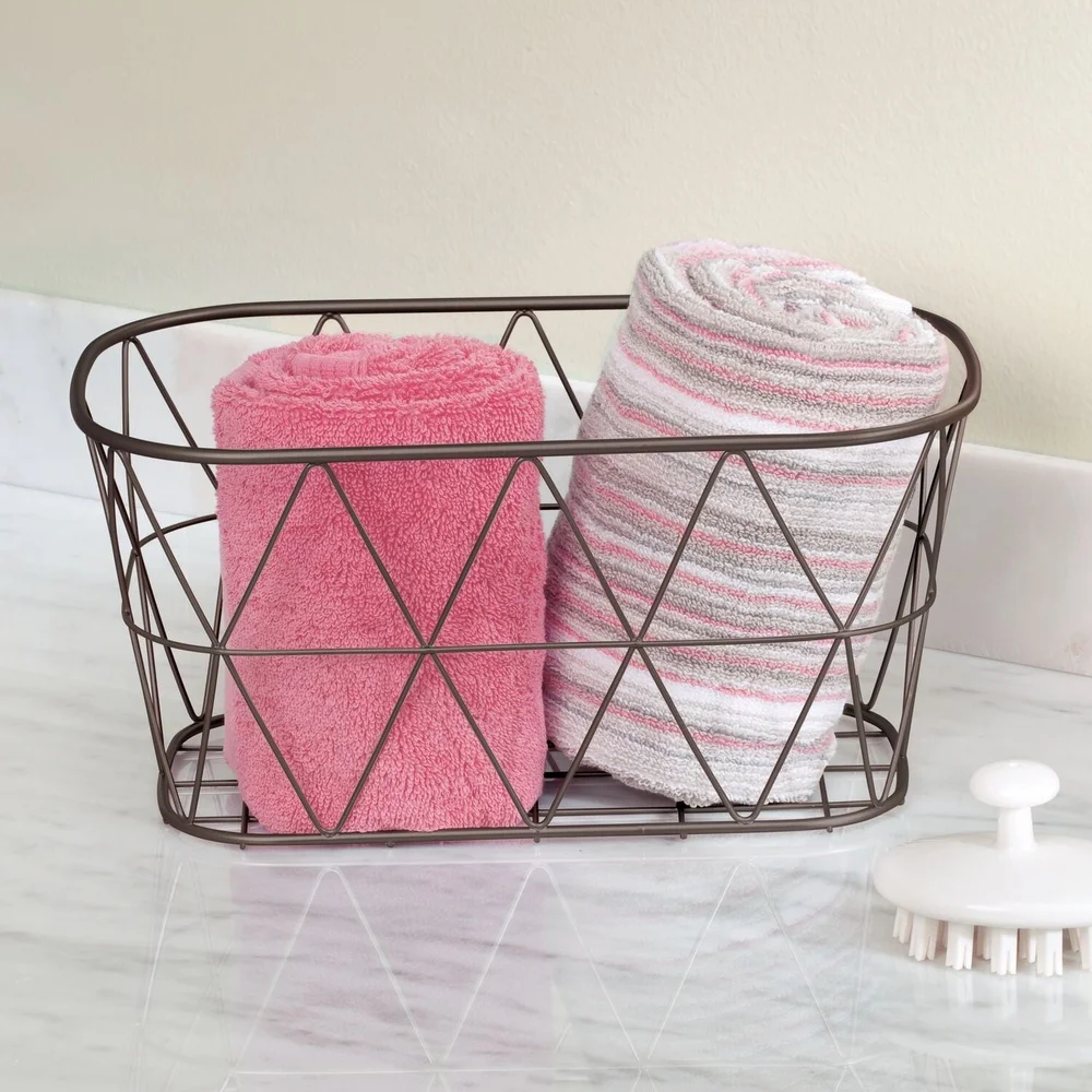 Bronze Steel Wire Storage Bask - Home Essentials Bathroom Organizer ulasan dan harga