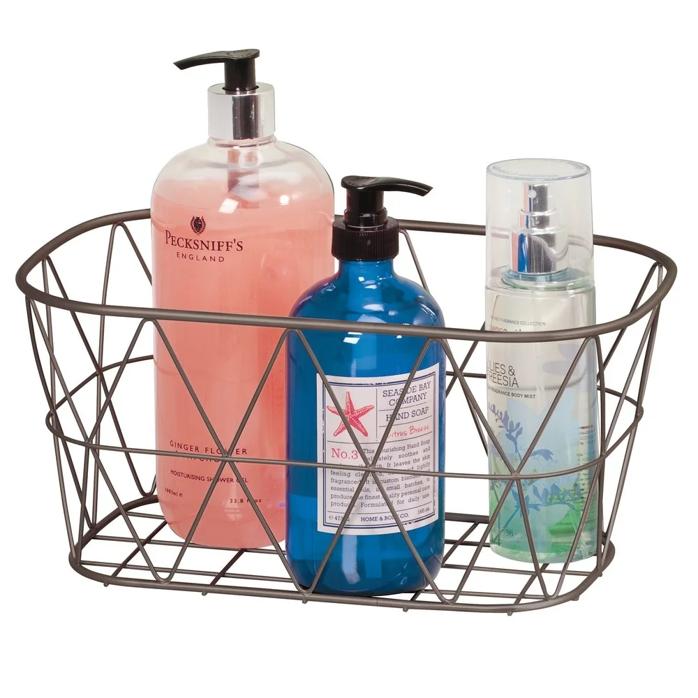 Bronze Steel Wire Storage Bask - Home Essentials Bathroom Organizer ulasan dan harga