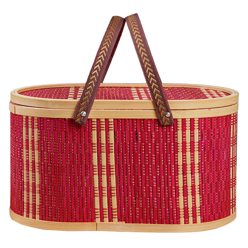 Portable Oval Bamboo Storage B - Home Bathroom Organizer ulasan dan harga