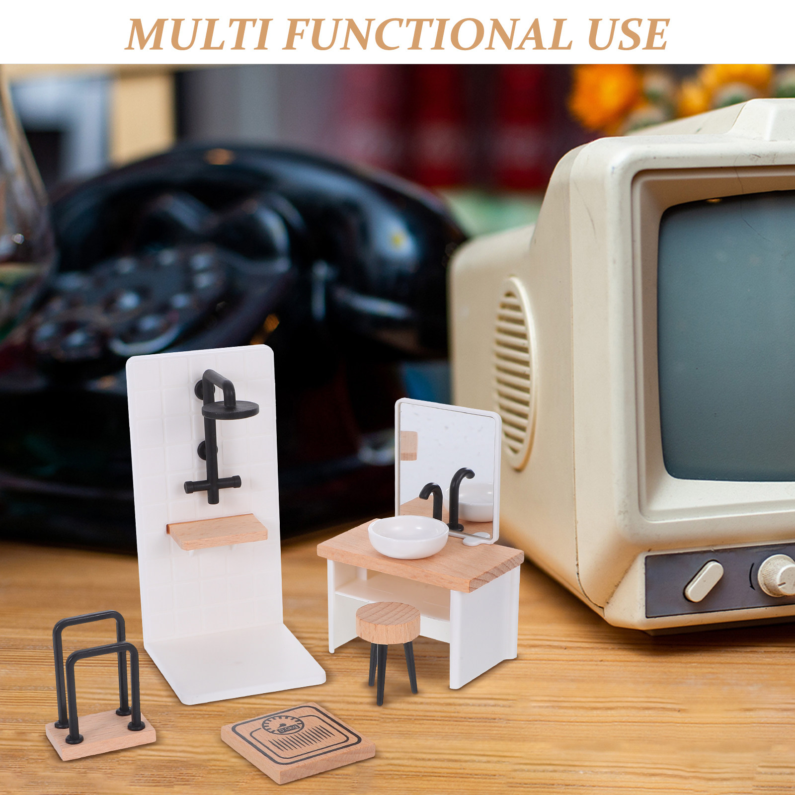 1Set Dollhouse Bathroom Decor: - Home Bathroom Scales ulasan dan harga