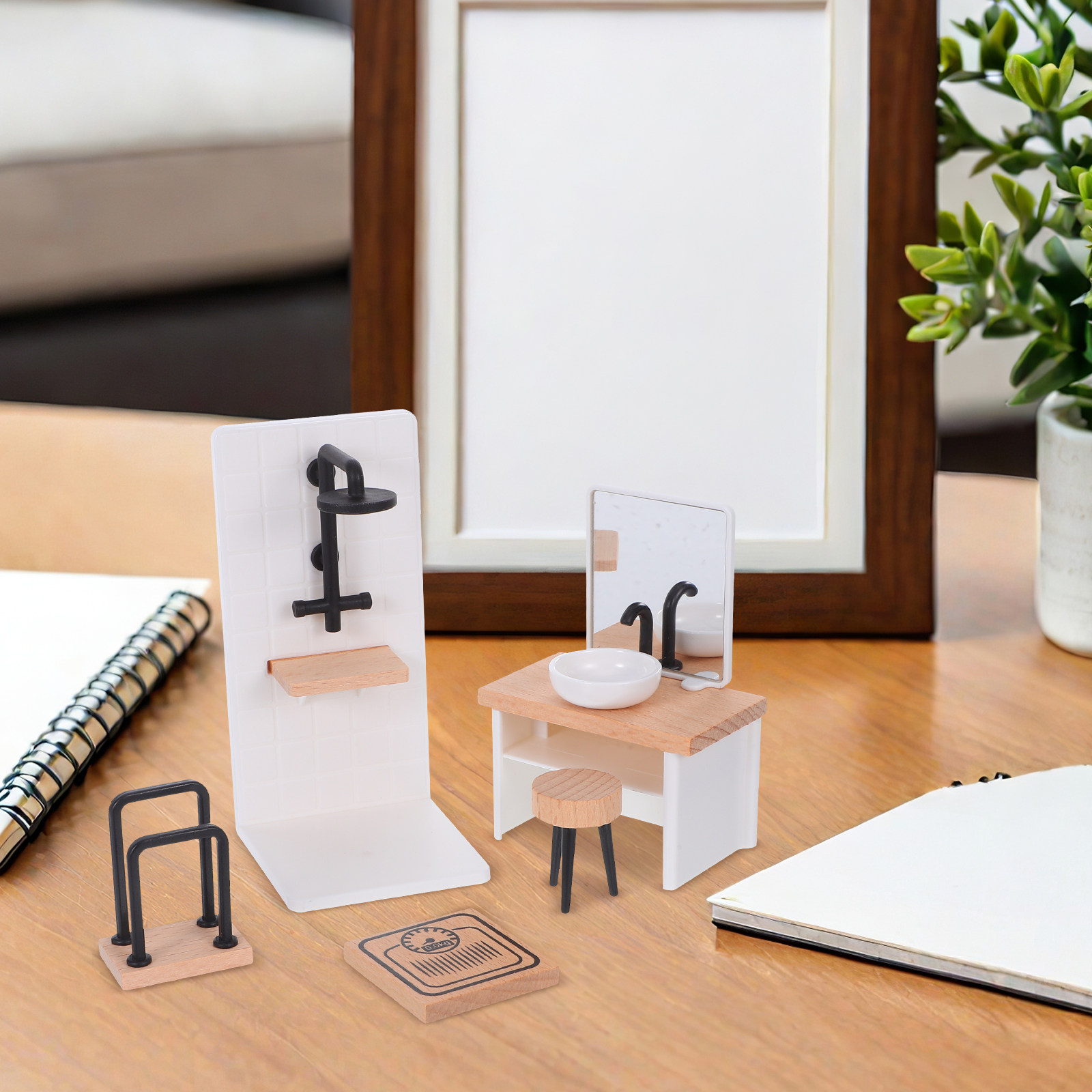 1Set Dollhouse Bathroom Decor: - Home Bathroom Scales ulasan dan harga