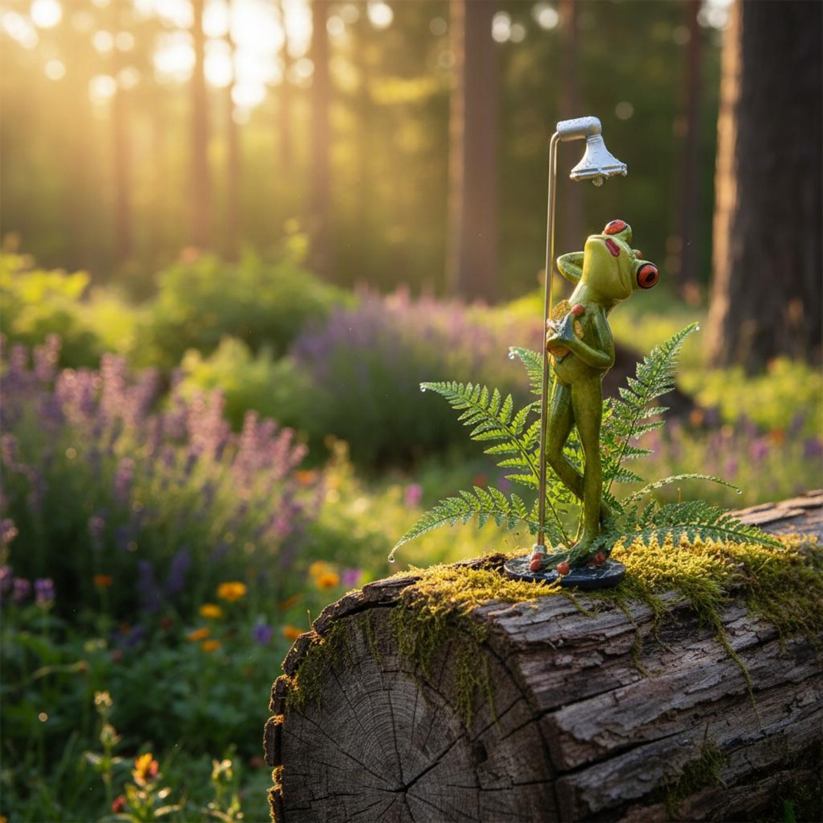 Showering Frog Figurine Novelt - Home For Bathroom ulasan dan harga