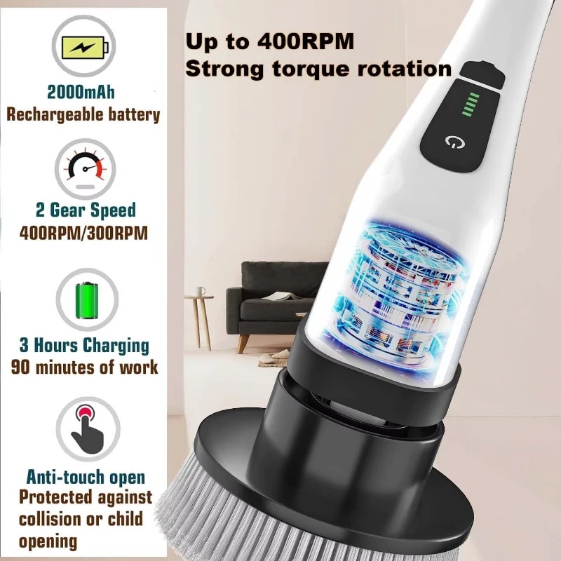 Cordless Electric Spin Scrubbe - Home Bathroom Products ulasan dan harga