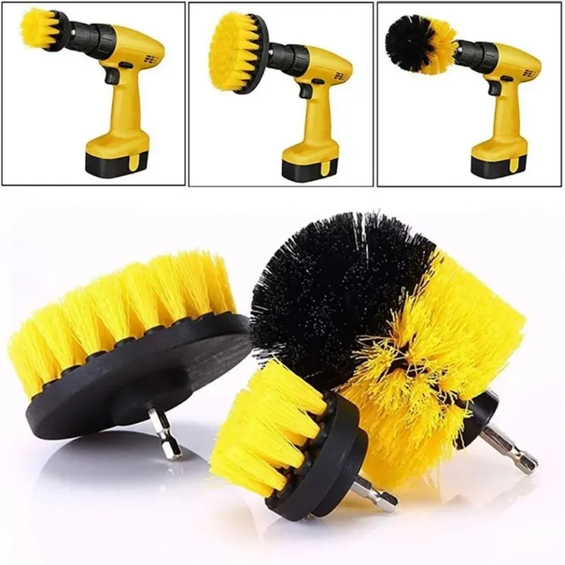 3 pcs/set drill brush set powe - Home Bathroom Cleaning Kit ulasan dan harga