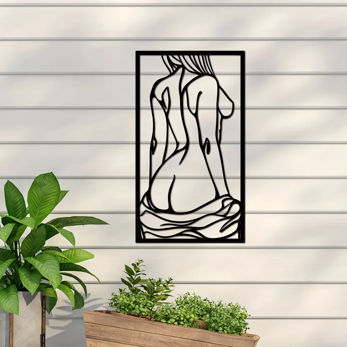 1pc Metal Art Wall Decor, Blac - Home Goods Bathroom ulasan dan harga