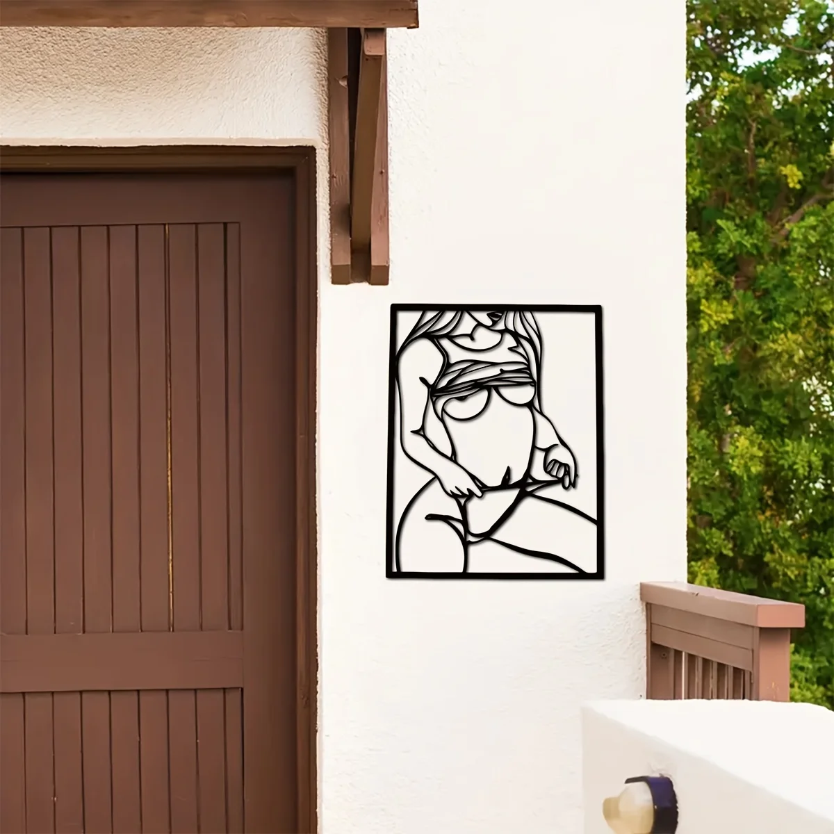 1pc Metal Art Wall Decor, Blac - Home Goods Bathroom ulasan dan harga