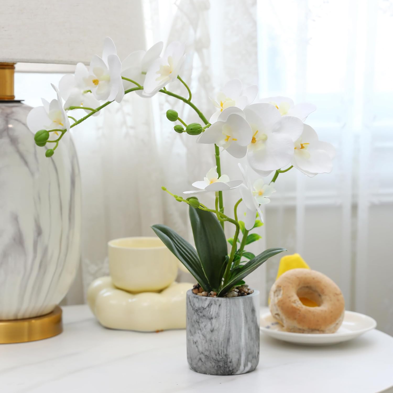 Fake Orchids in Pot, Bendable  - Home Bathroom Images ulasan dan harga