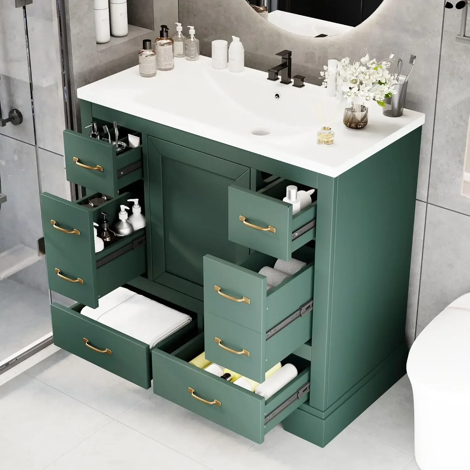 36in Bathroom Vanity Cabinet w - Home Bathroom Cabinets ulasan dan harga