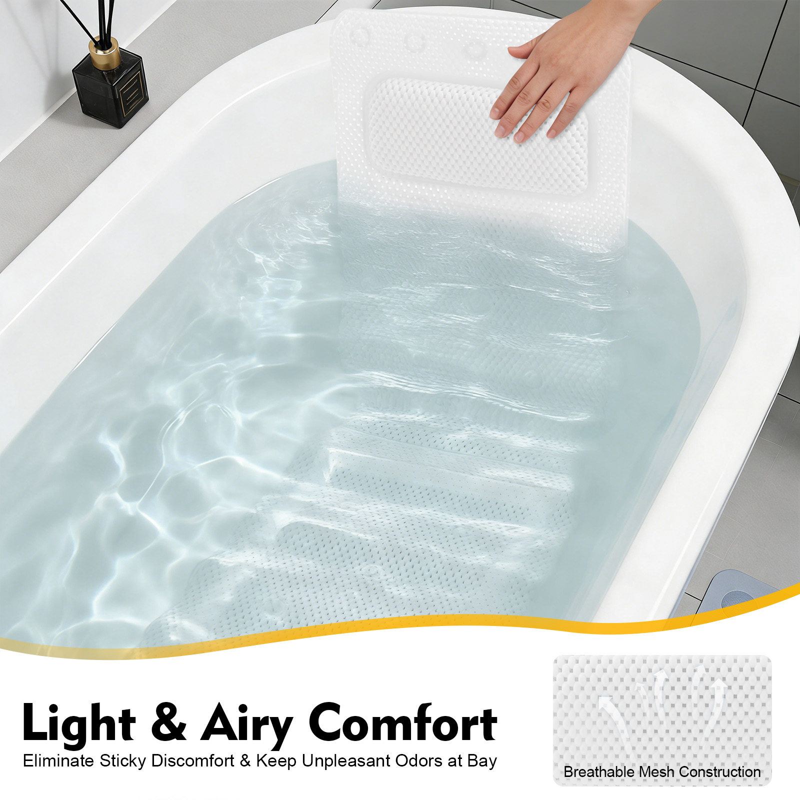 Bathtub Mat with Pillow, PVC F - Home Bathroom Tub ulasan dan harga