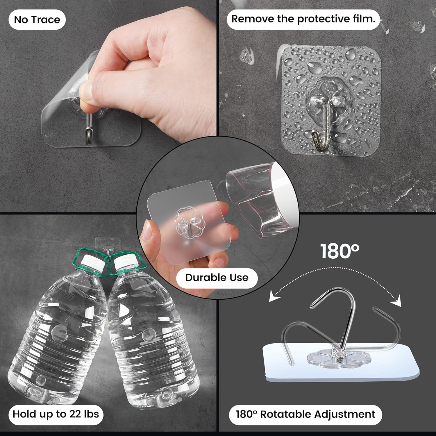 Adhesive Hooks Heavy Duty 22lb - Robe Hook Adhesive ulasan dan harga