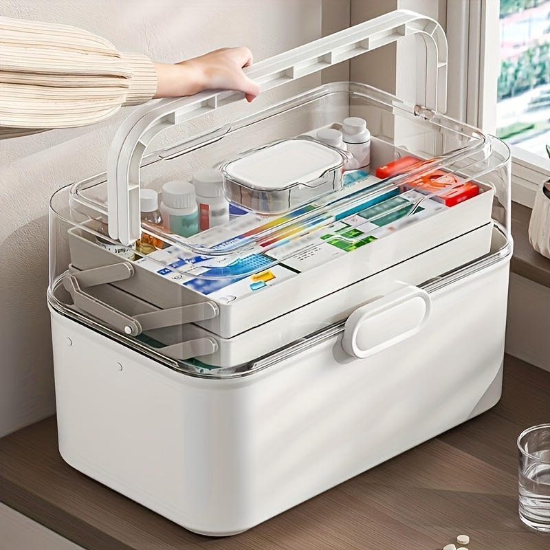 Large Capacity Clear Lid Medic - Home Bathroom Organizer ulasan dan harga