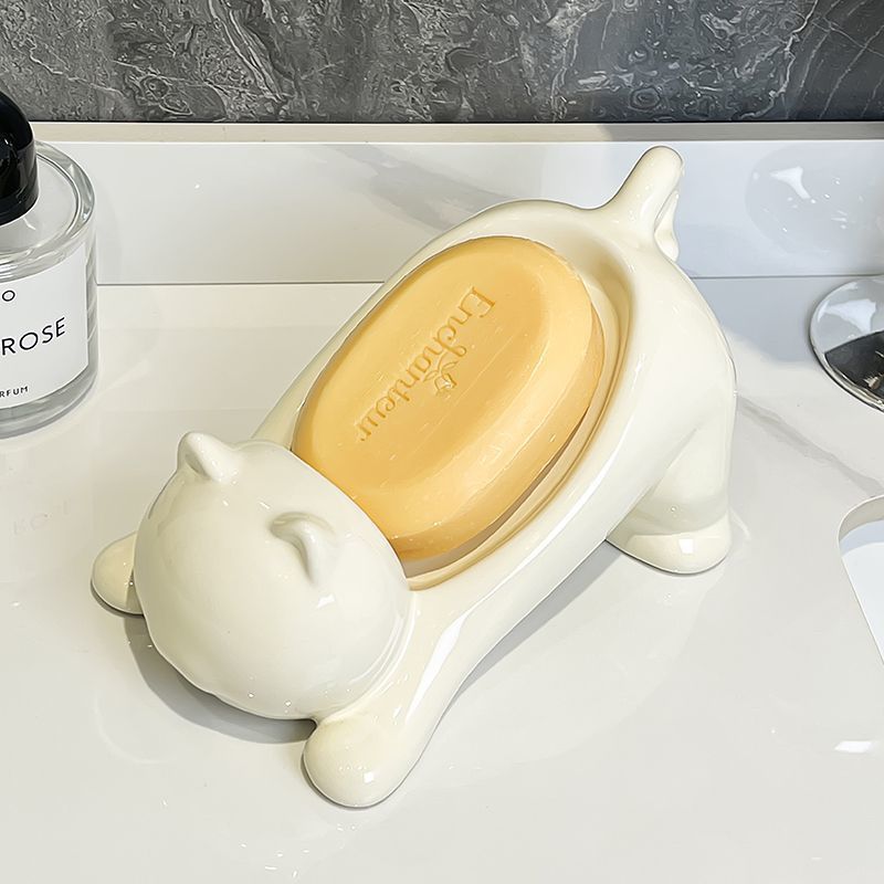 Cute Cat Drain Soap Holder Con - Home Center Bathroom Accessories ulasan dan harga