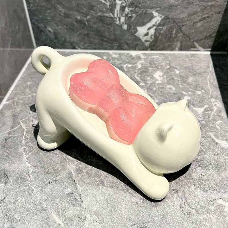 Cute Cat Drain Soap Holder Con - Home Center Bathroom Accessories ulasan dan harga