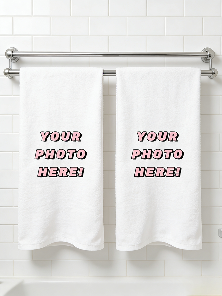 1Pc/2Pc Custom Photo Towel, Up - Home Bathroom Images ulasan dan harga