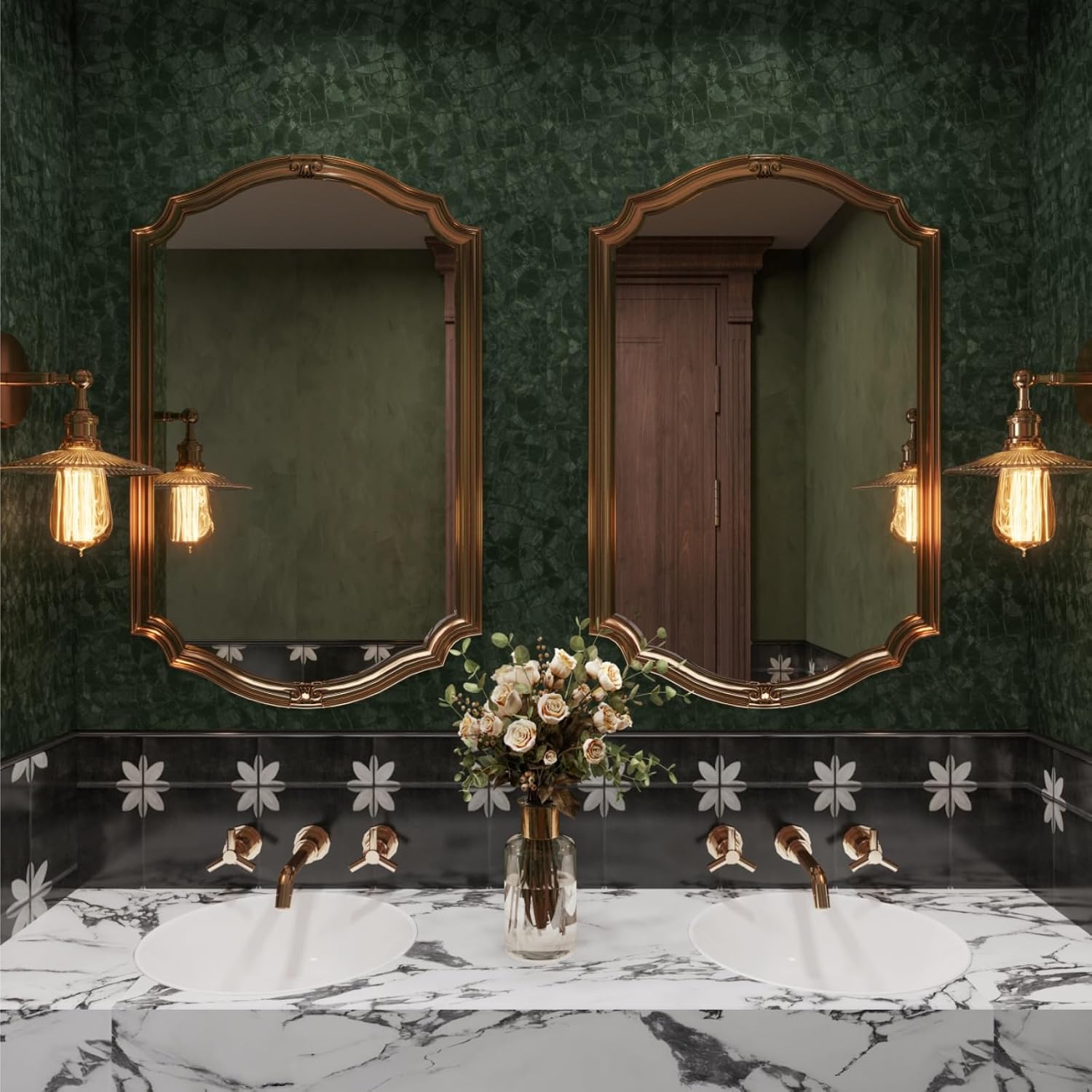 Dark Green Peel and Stick Wall - Home Bathroom Products ulasan dan harga