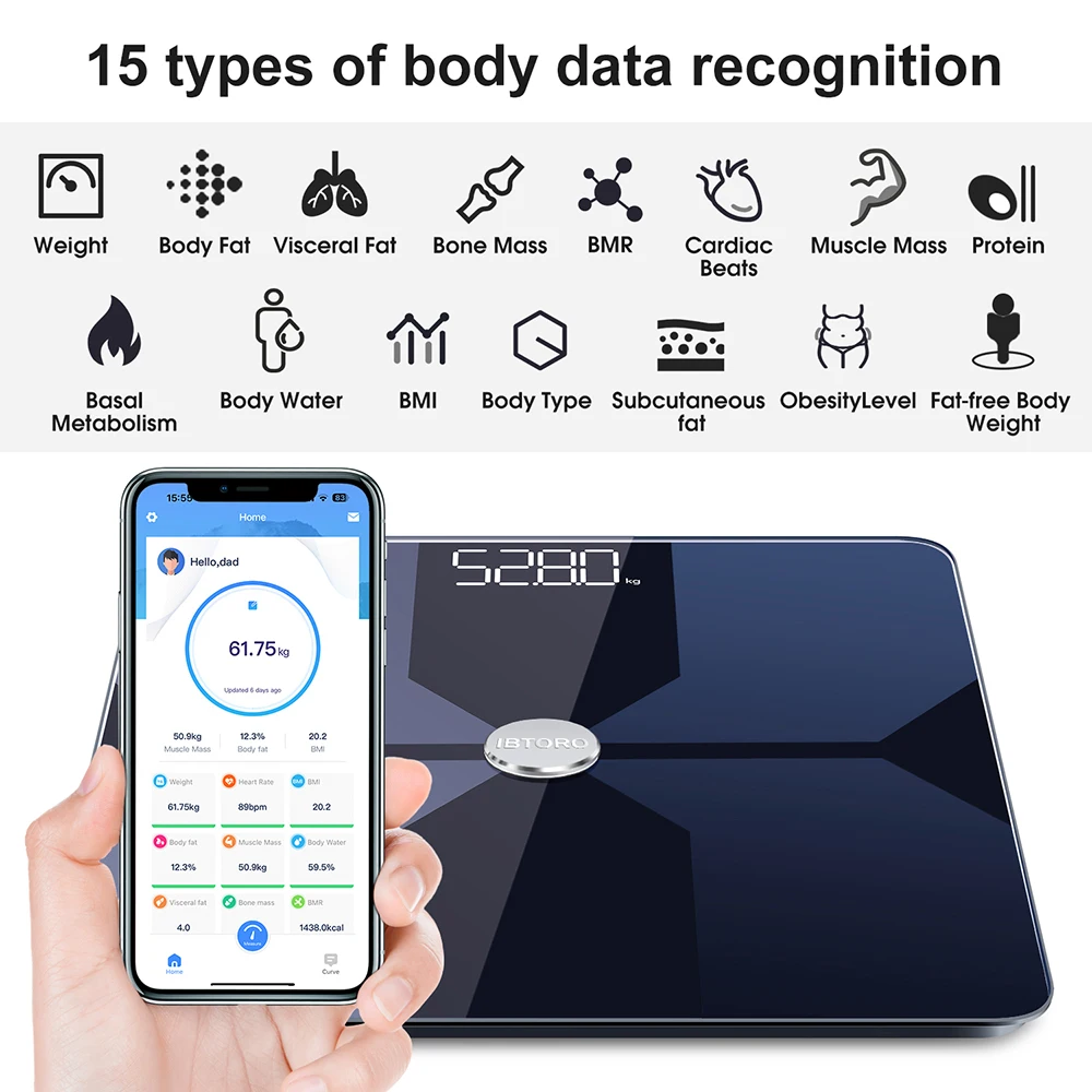 Body Fat Scale Wifi Home Preci - Home Bathroom Scales ulasan dan harga