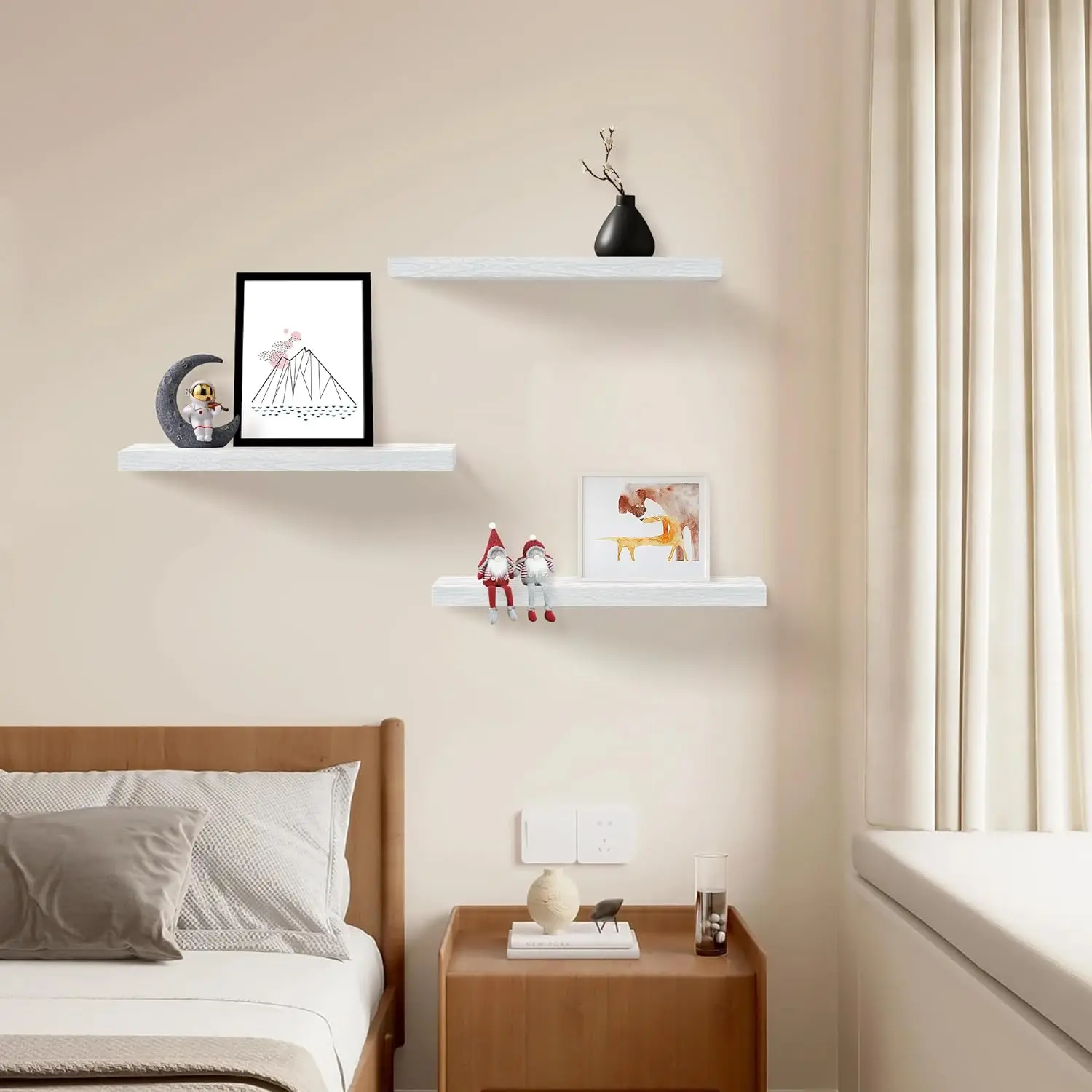 Set of 3 White Floating Shelve - Home Bathroom Images ulasan dan harga