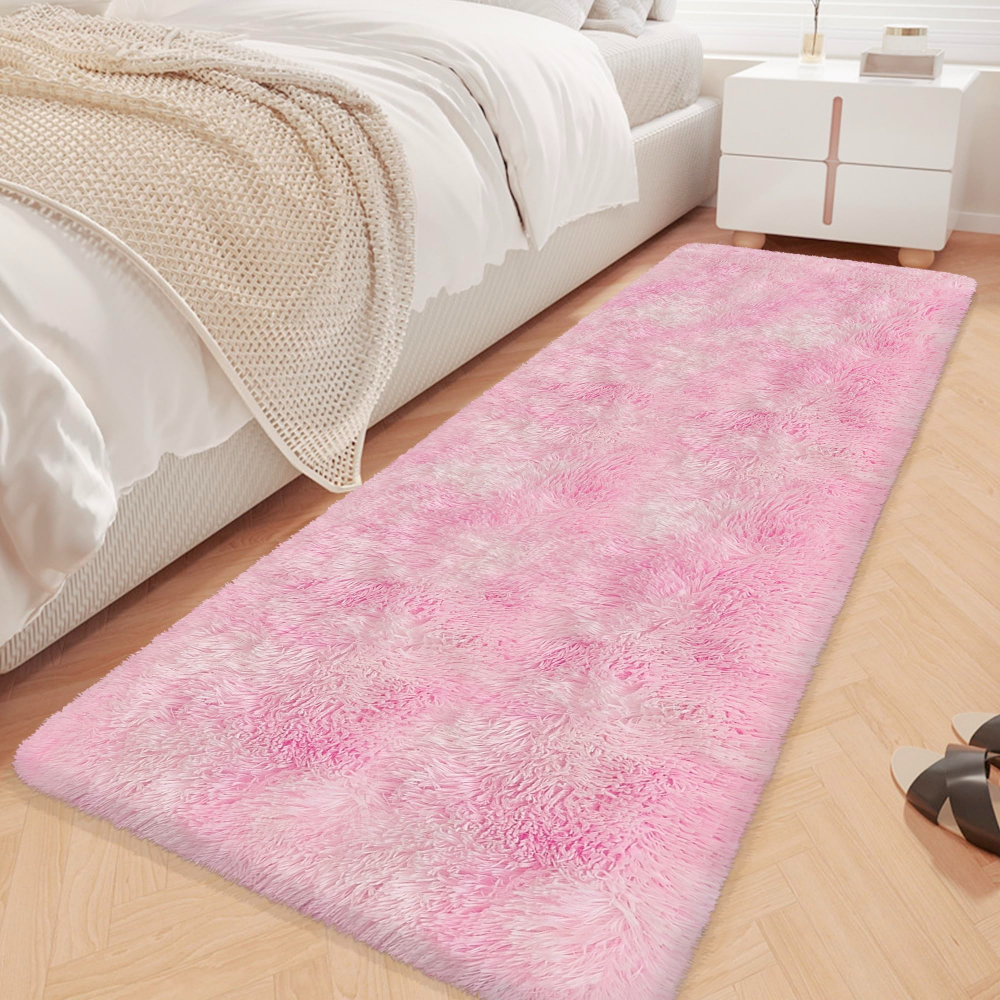 VIKAMA Gradient Blue Fluffy Ru - Home Bathroom Rugs ulasan dan harga
