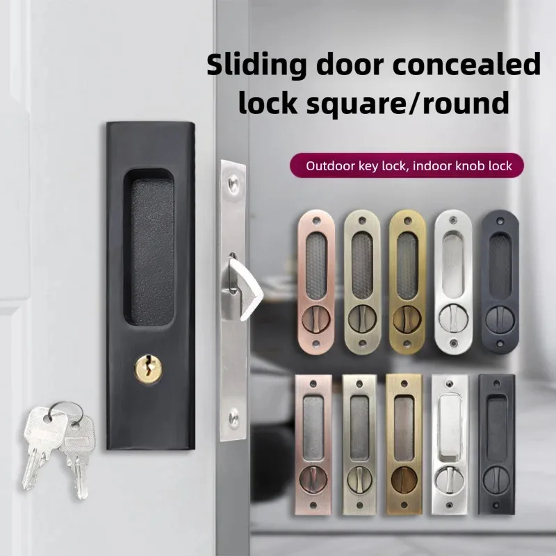 Sliding Door Lock Black Indoor - Home Bathroom Fittings ulasan dan harga