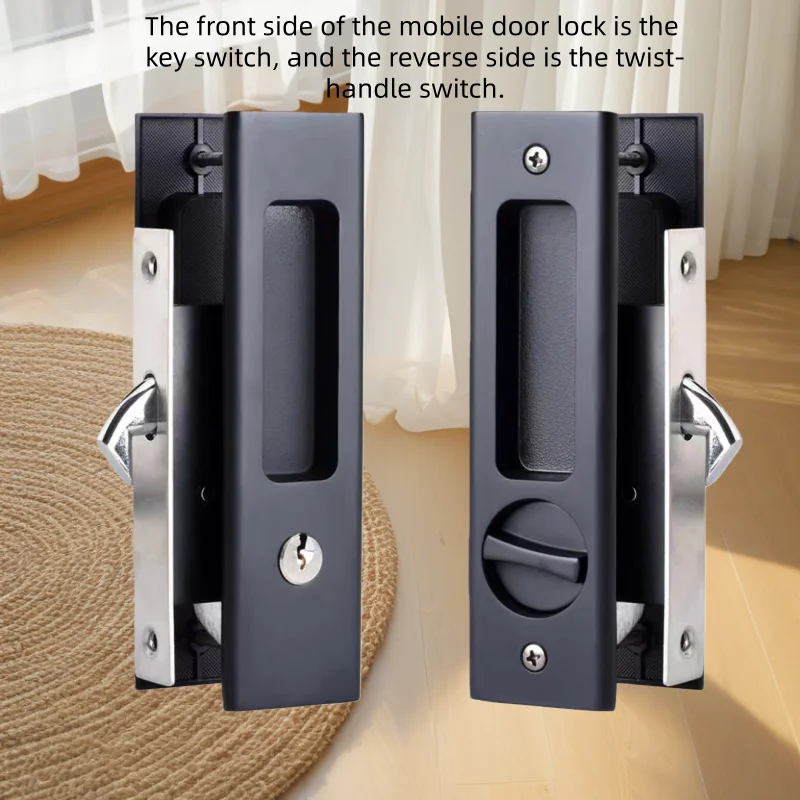 Sliding Door Lock Black Indoor - Home Bathroom Fittings ulasan dan harga