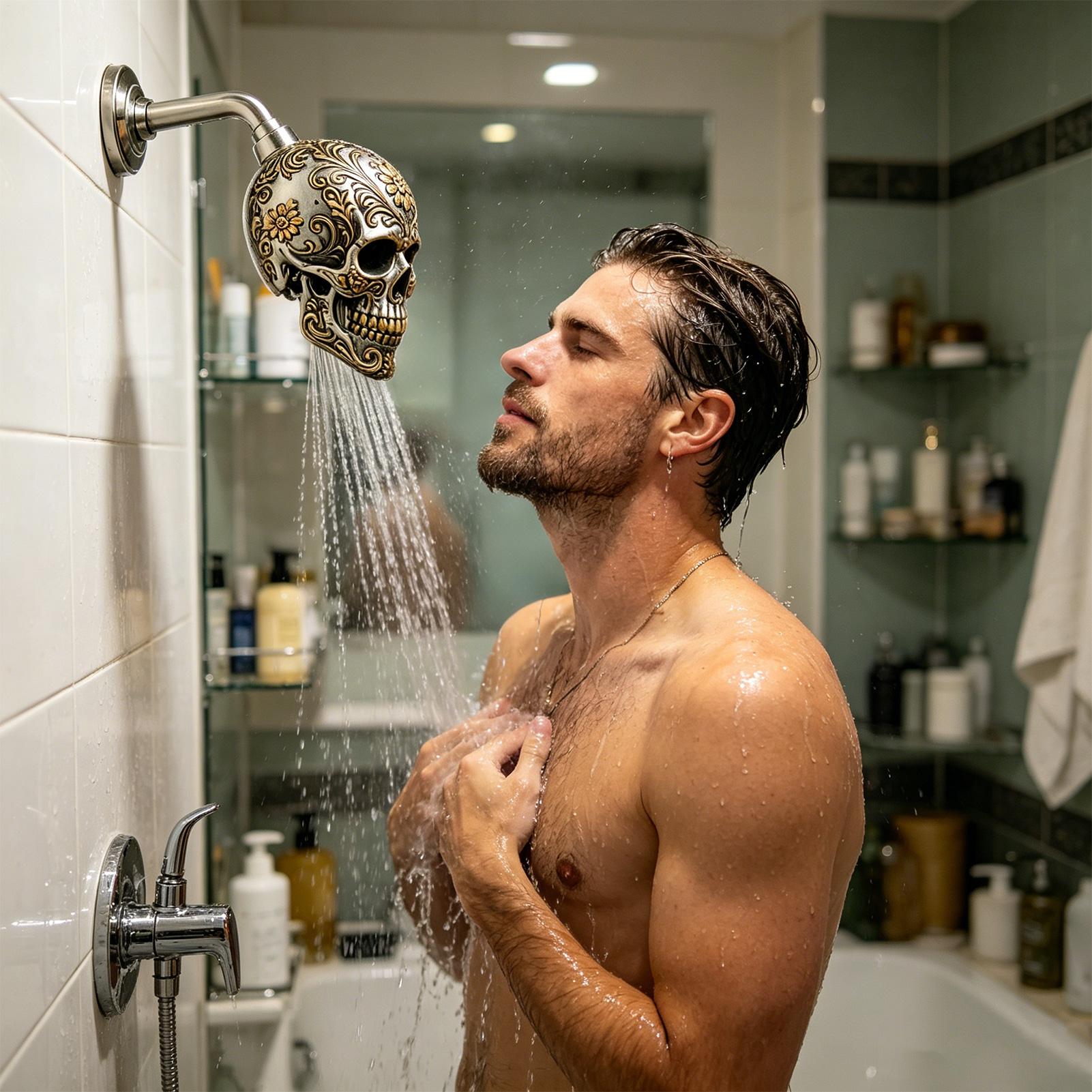 Detachable Shower Head Skull S - Home Bathroom Tub ulasan dan harga