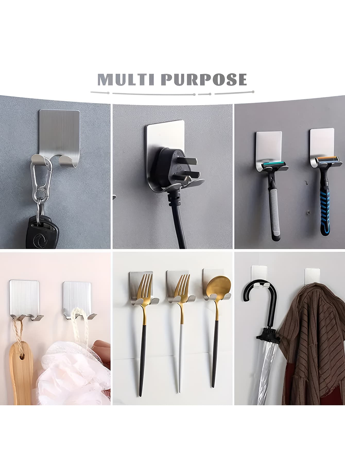 1/2/4Pcs 304 Stainless Steel S - Robe Hook Adhesive ulasan dan harga